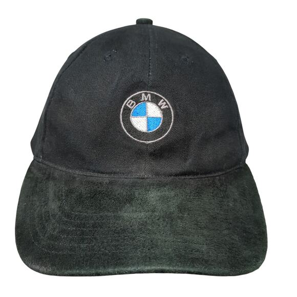 BMW Slideback Hat Black One Size Adjustable Embroidered Logo 6 Panel - Picture 1 of 9
